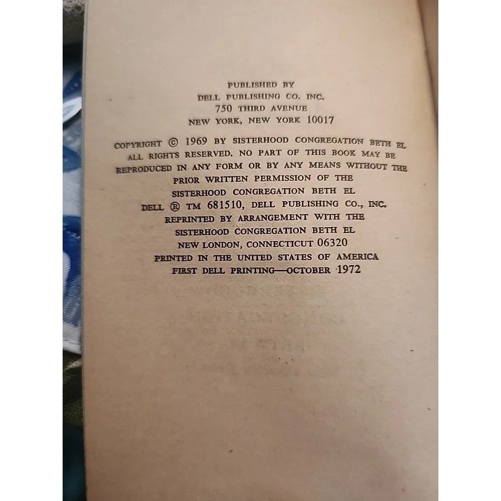 Vintage Cookbook From Manna to Mousse Sisterhood Congregation Beth EL Dell 2754